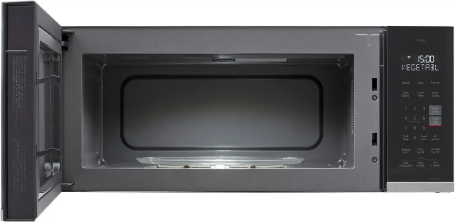 Alt View 12. LG - 1.3 Cu. Ft. Low-Profile Over-The-Range Microwave with EasyClean - Black.