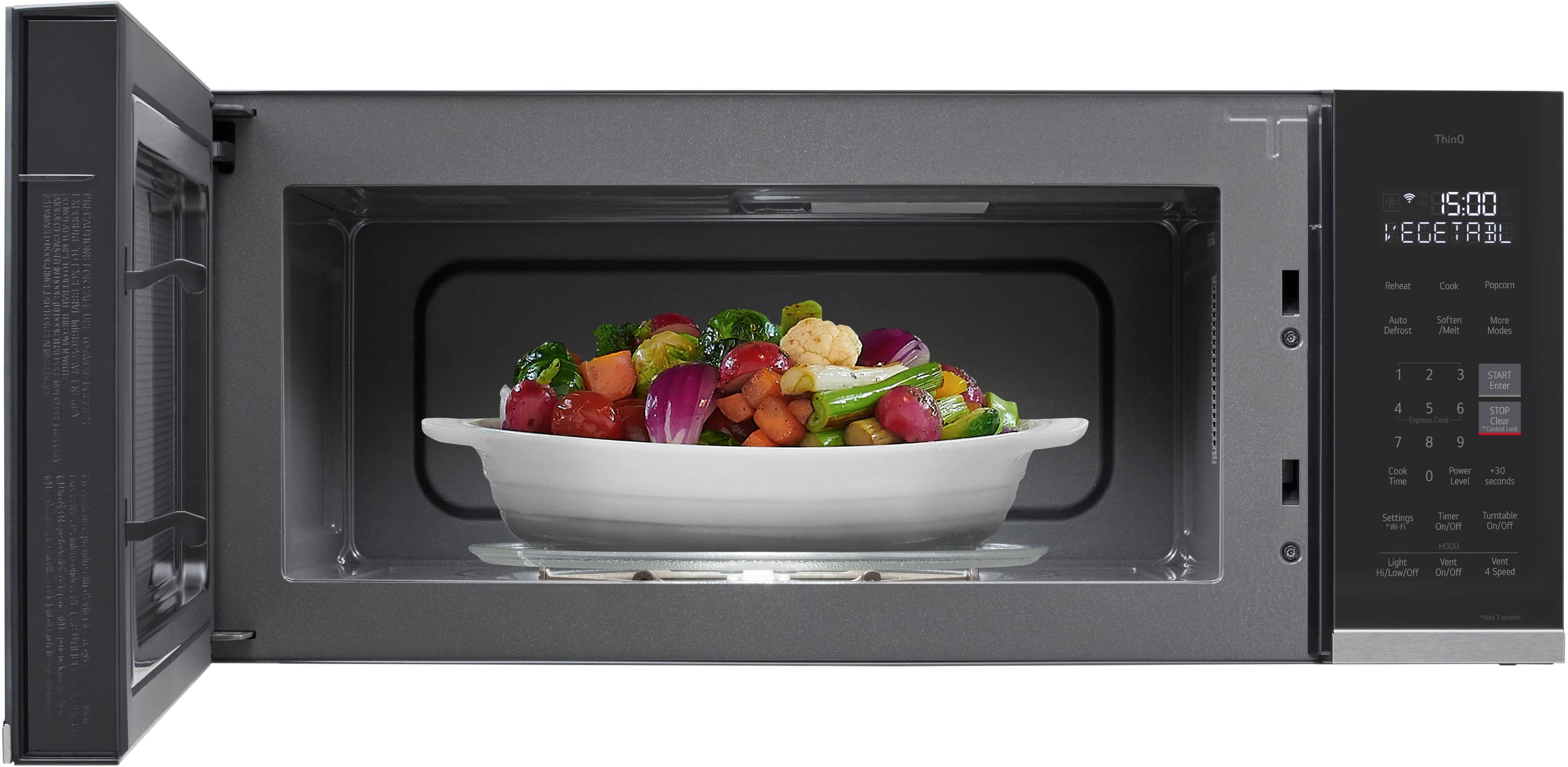 Alt View 13. LG - 1.3 Cu. Ft. Low-Profile Over-The-Range Microwave with EasyClean - Black.
