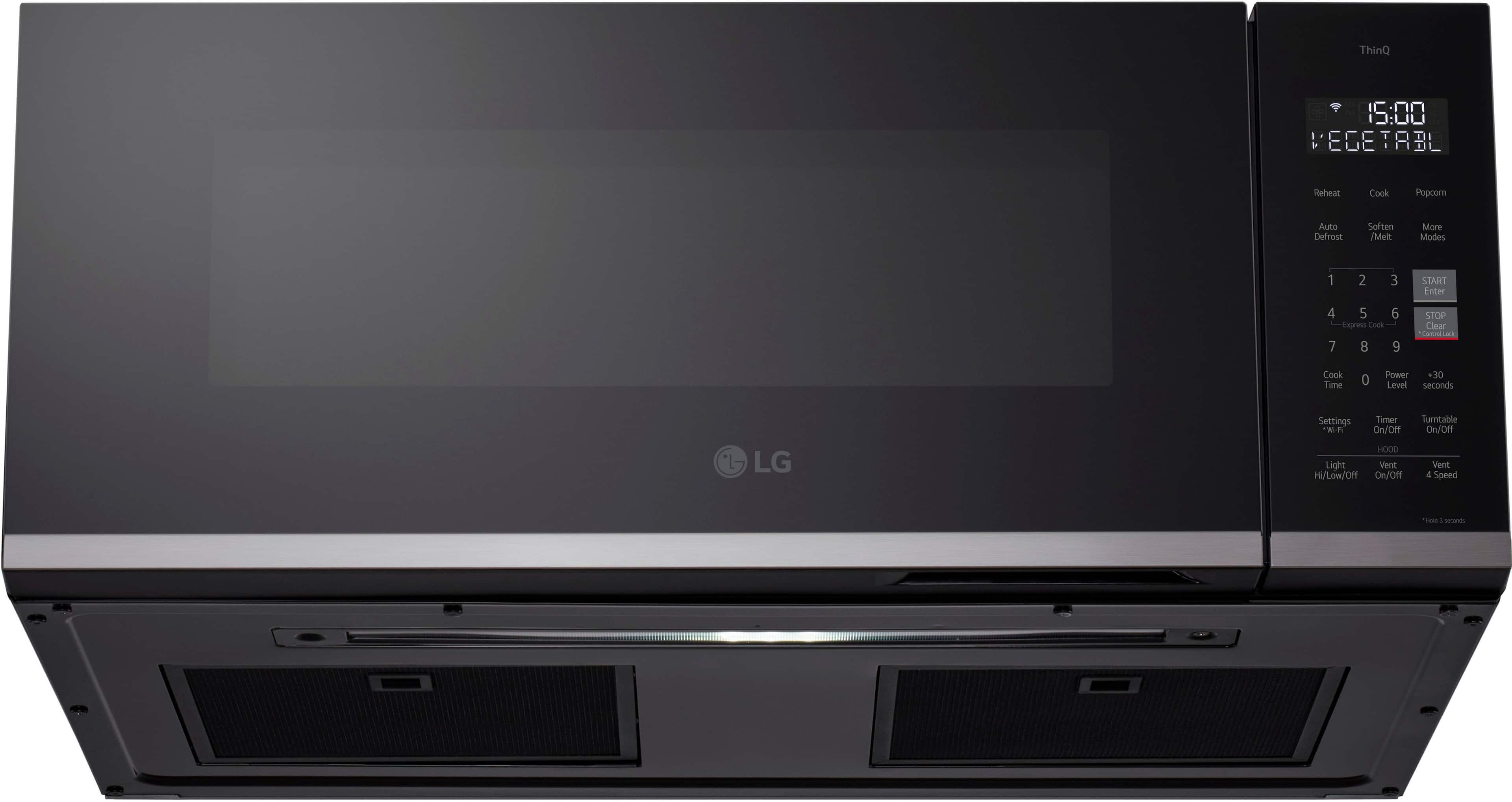 Alt View 14. LG - 1.3 Cu. Ft. Low-Profile Over-The-Range Microwave with EasyClean - Black.