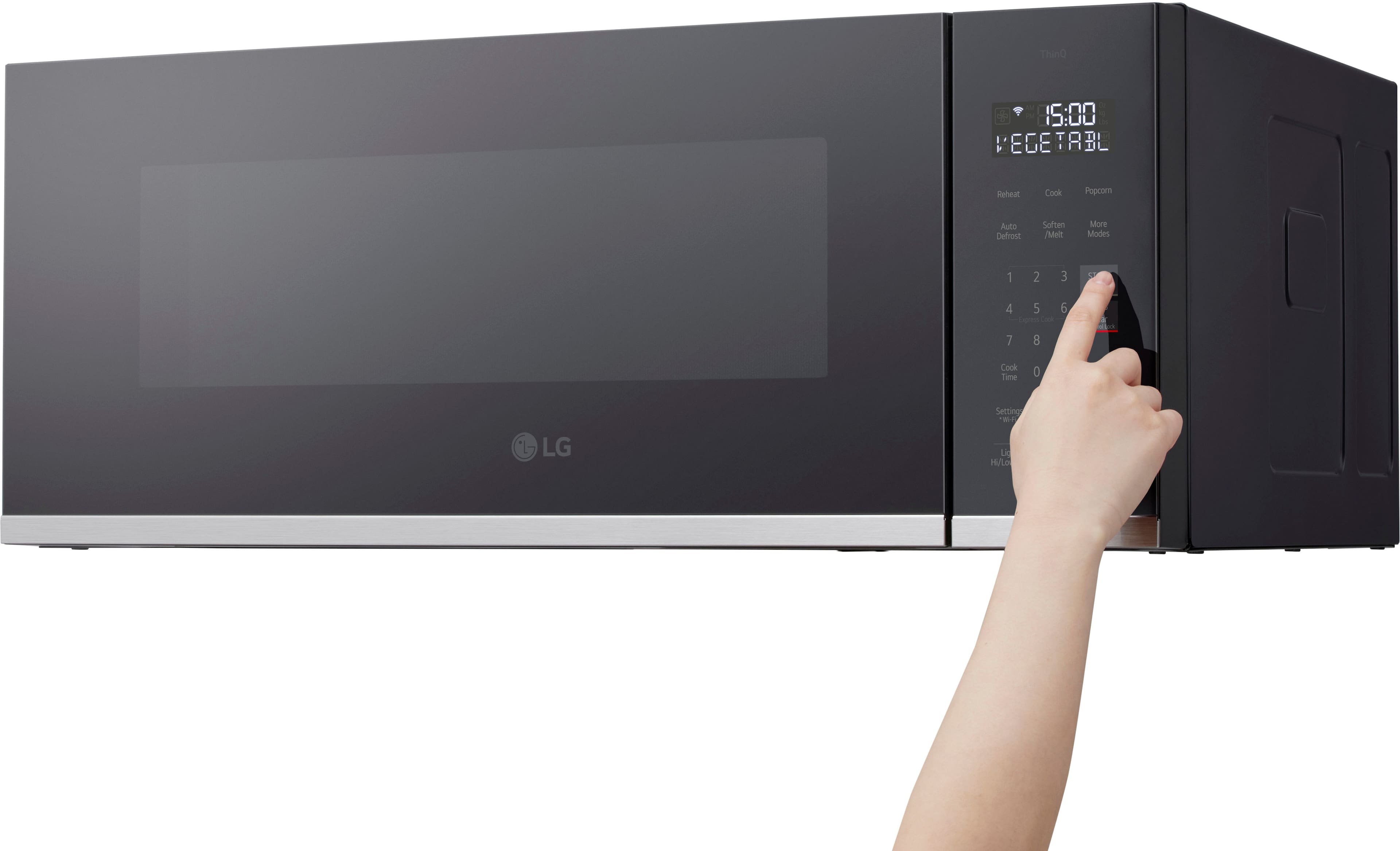 Alt View 20. LG - 1.3 Cu. Ft. Low-Profile Over-The-Range Microwave with EasyClean - Black.