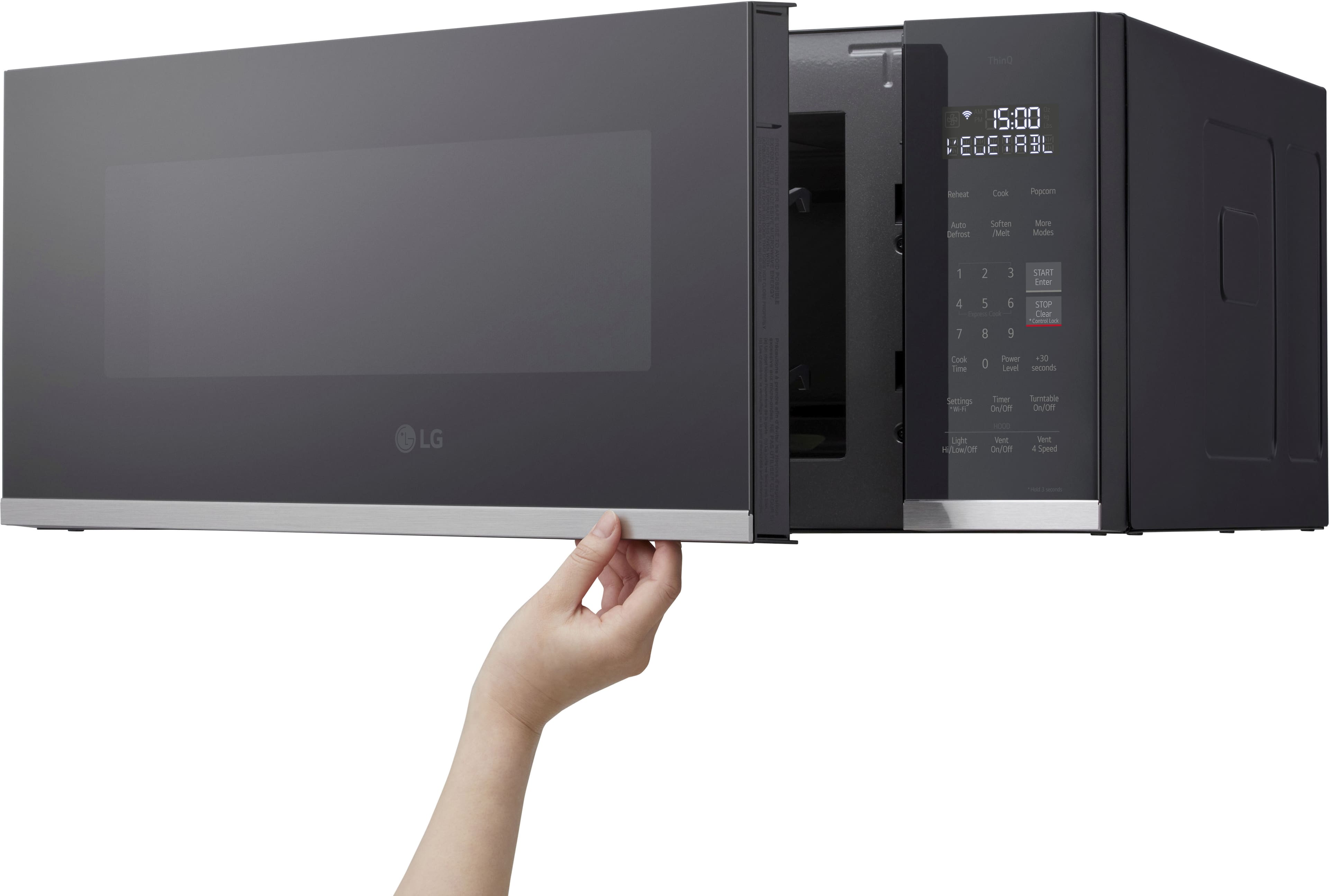 Alt View 21. LG - 1.3 Cu. Ft. Low-Profile Over-The-Range Microwave with EasyClean - Black.