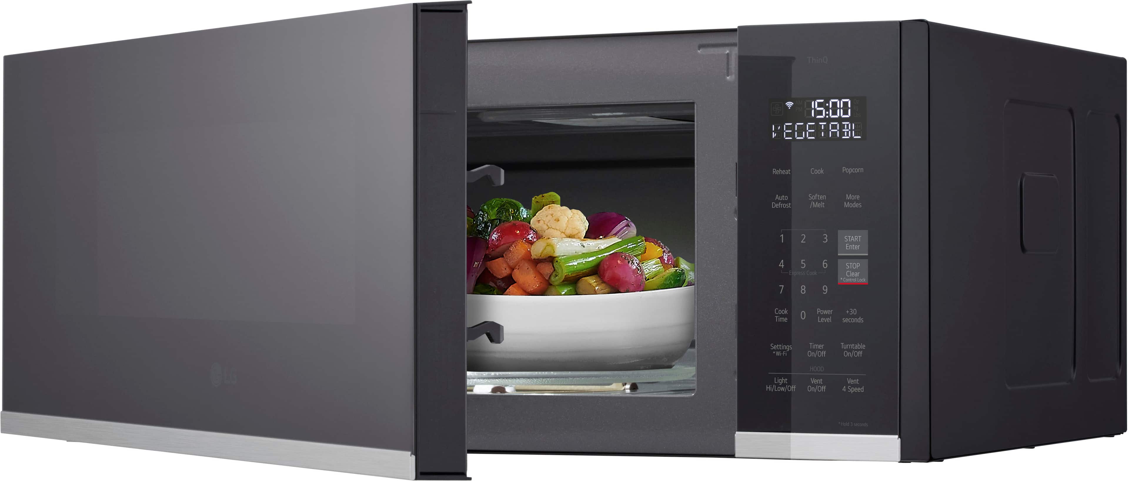 Alt View 23. LG - 1.3 Cu. Ft. Low-Profile Over-The-Range Microwave with EasyClean - Black.
