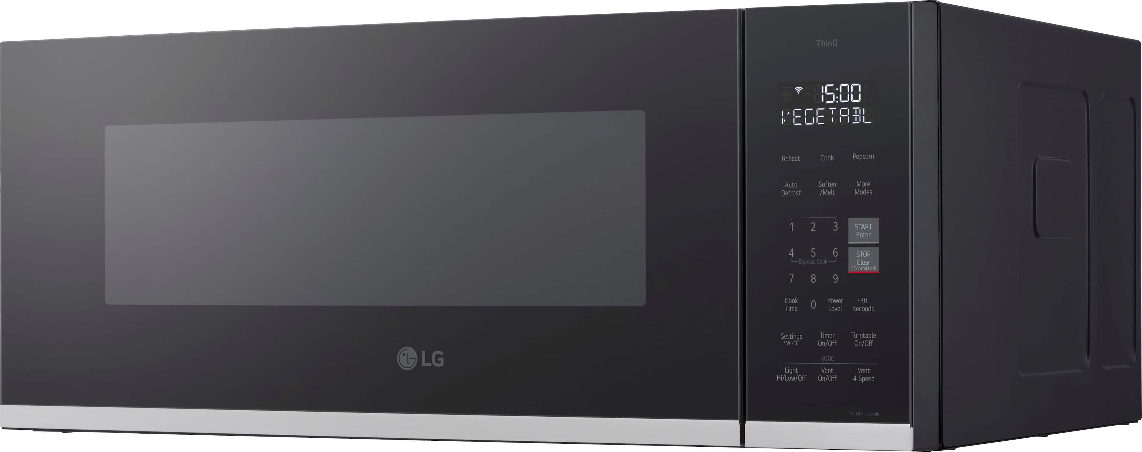 Left. LG - 1.3 Cu. Ft. Low-Profile Over-The-Range Microwave with EasyClean - Black.