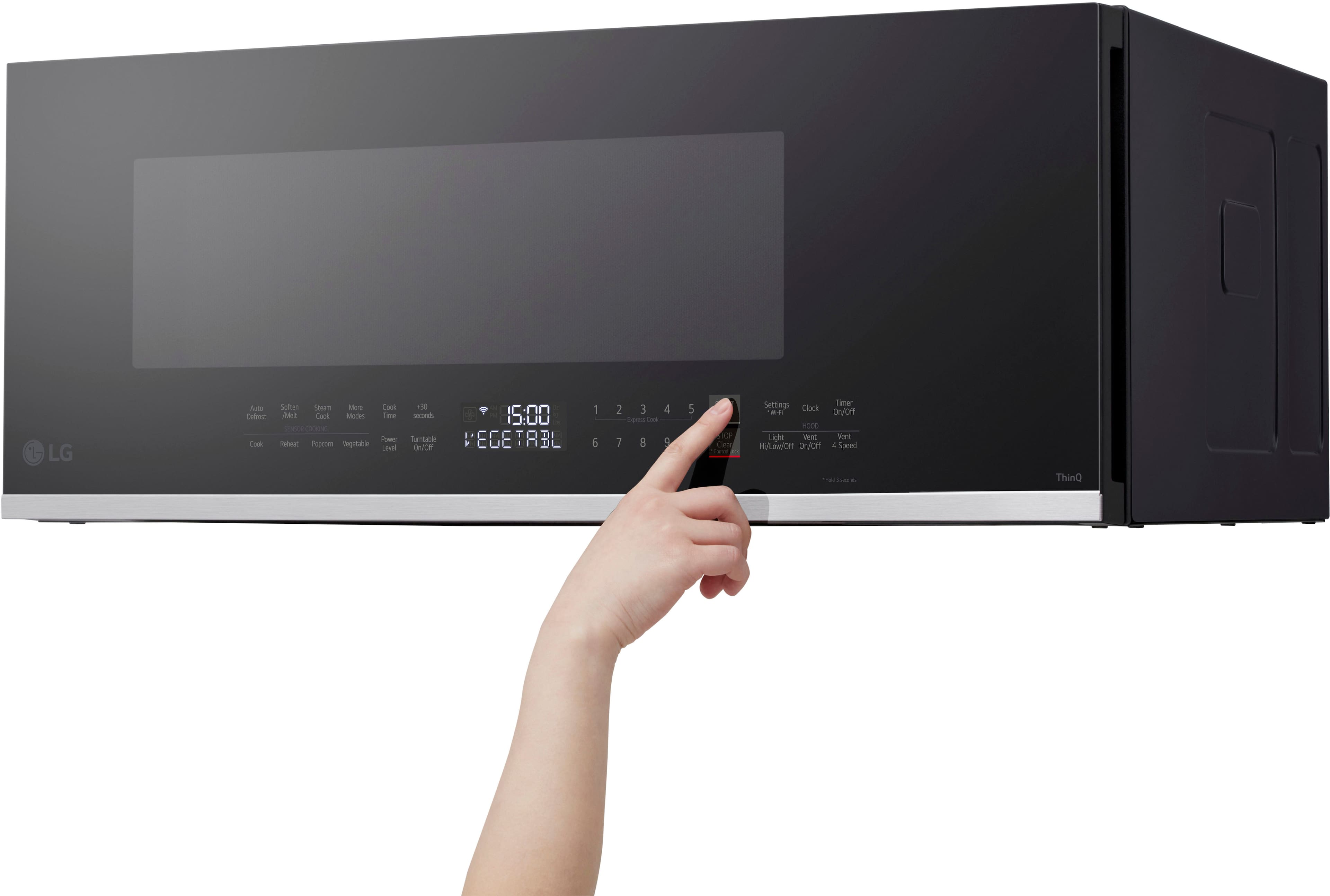 Alt View 20. LG - 1.3 Cu. Ft. Low-Profile Over-The-Range Microwave with Sensor Cook and EasyClean - Black.