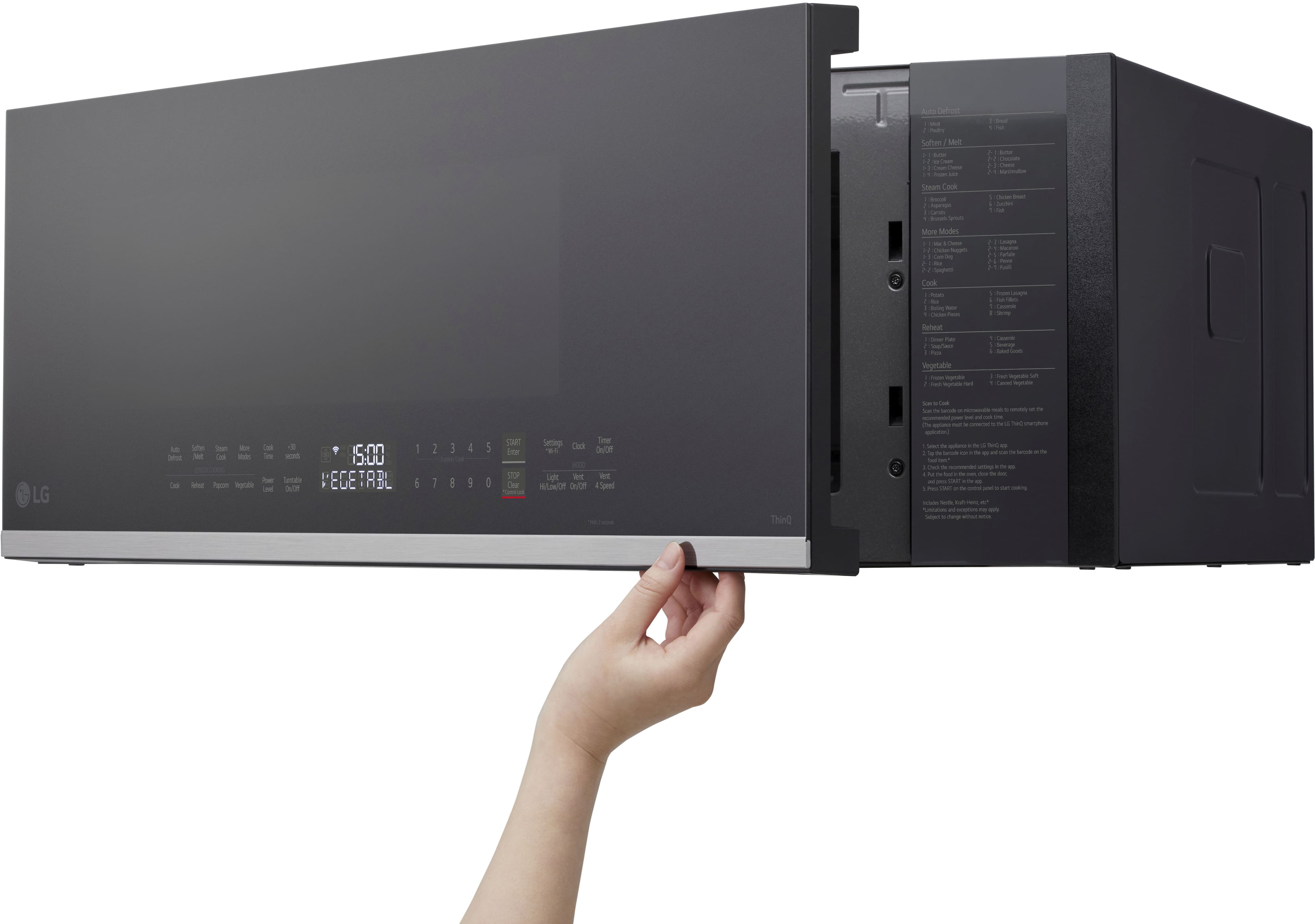 Alt View 21. LG - 1.3 Cu. Ft. Low-Profile Over-The-Range Microwave with Sensor Cook and EasyClean - Black.