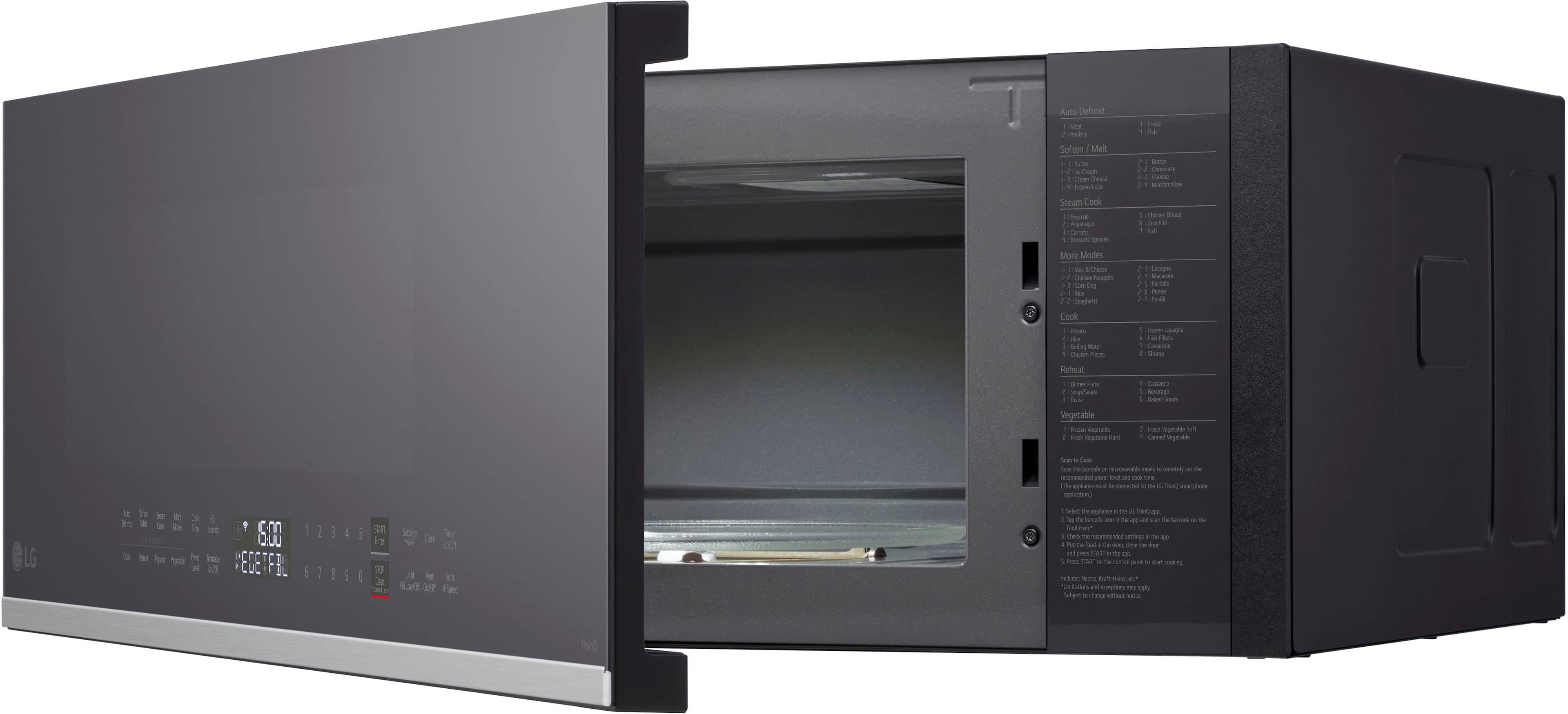 Alt View 22. LG - 1.3 Cu. Ft. Low-Profile Over-The-Range Microwave with Sensor Cook and EasyClean - Black.