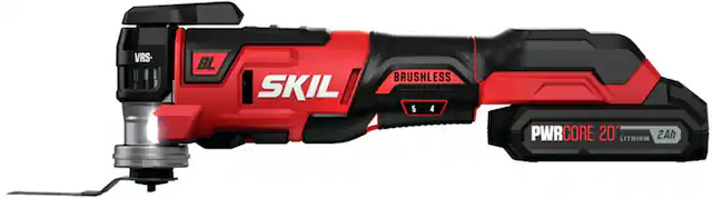Left. Skil - SKIL 20V BL Oscillating Tool Kit - Red/Black.