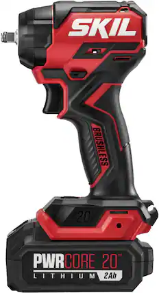 Front. Skil - SKIL PWR CORE 20 Brushless 20V 3/8 IN. Compact Impact Wrench Kit - Black/Red.