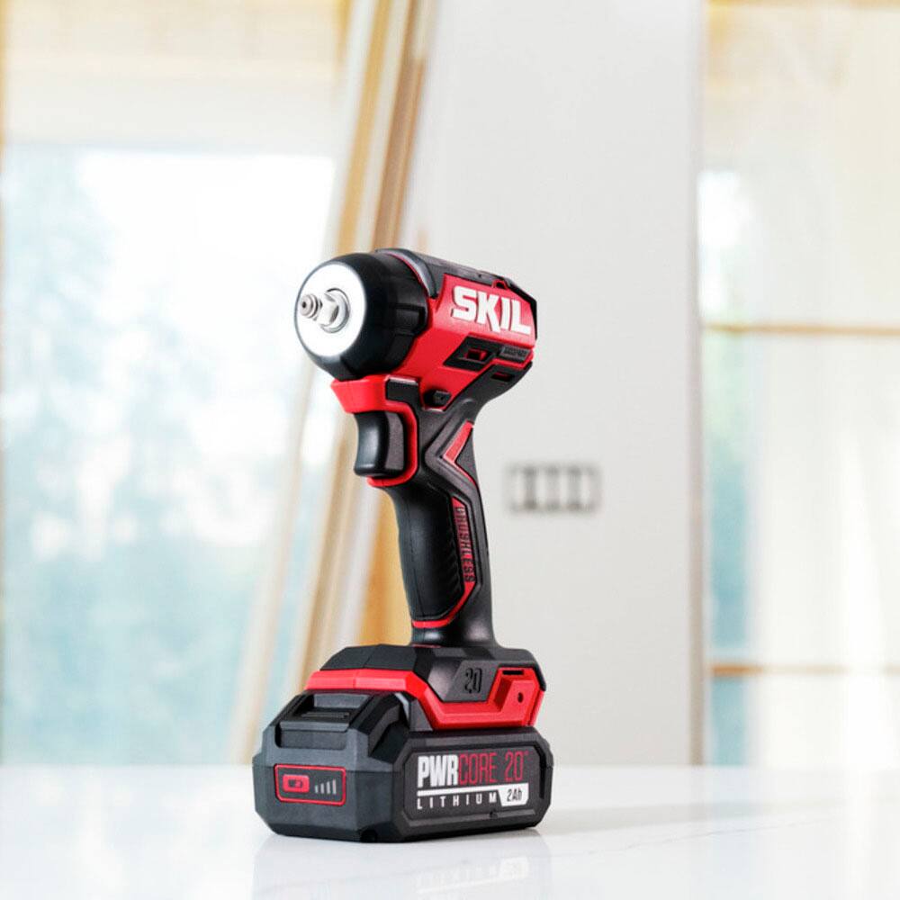 Alt View 11. Skil - SKIL PWR CORE 20 Brushless 20V 3/8 IN. Compact Impact Wrench Kit - Black/Red.