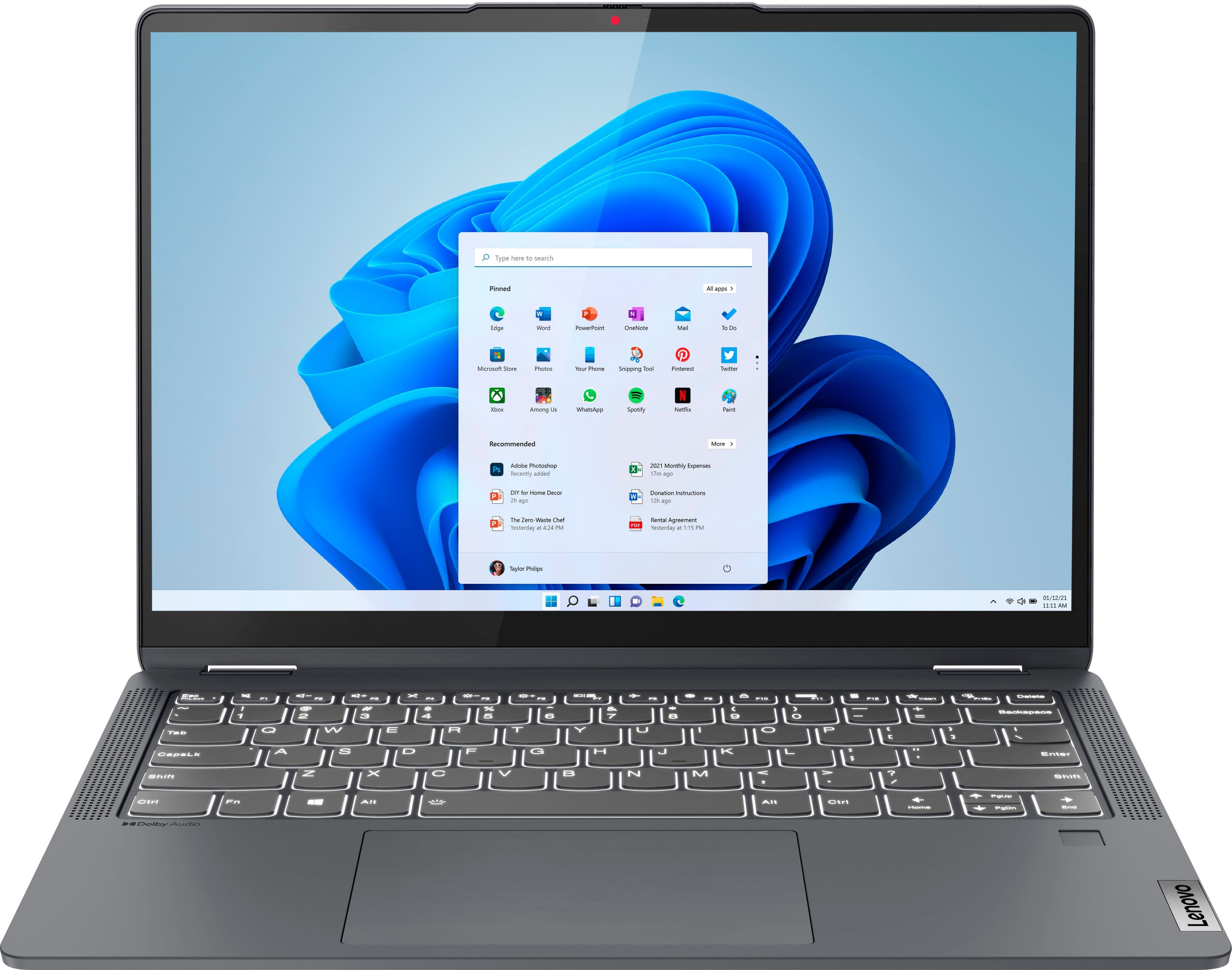 Front. Lenovo - Flex 5i 14" FHD Touchscreen 2-in-1 Laptop - Intel Core i3-1215U with 8GB Memory - Intel UHD Graphics - 256GB SSD - Storm Grey.