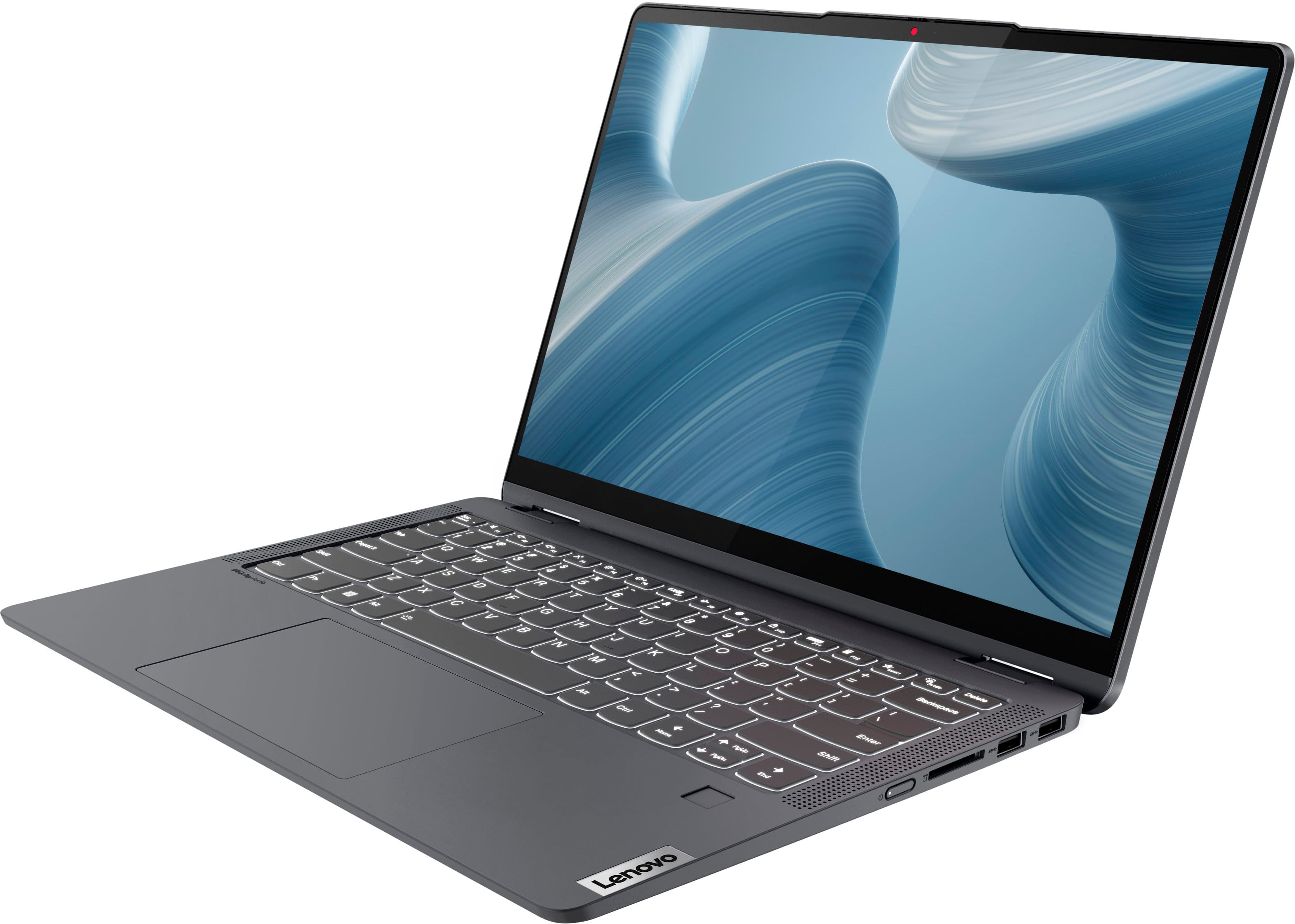 Alt View 10. Lenovo - Flex 5i 14" FHD Touchscreen 2-in-1 Laptop - Intel Core i3-1215U with 8GB Memory - Intel UHD Graphics - 256GB SSD - Storm Grey.