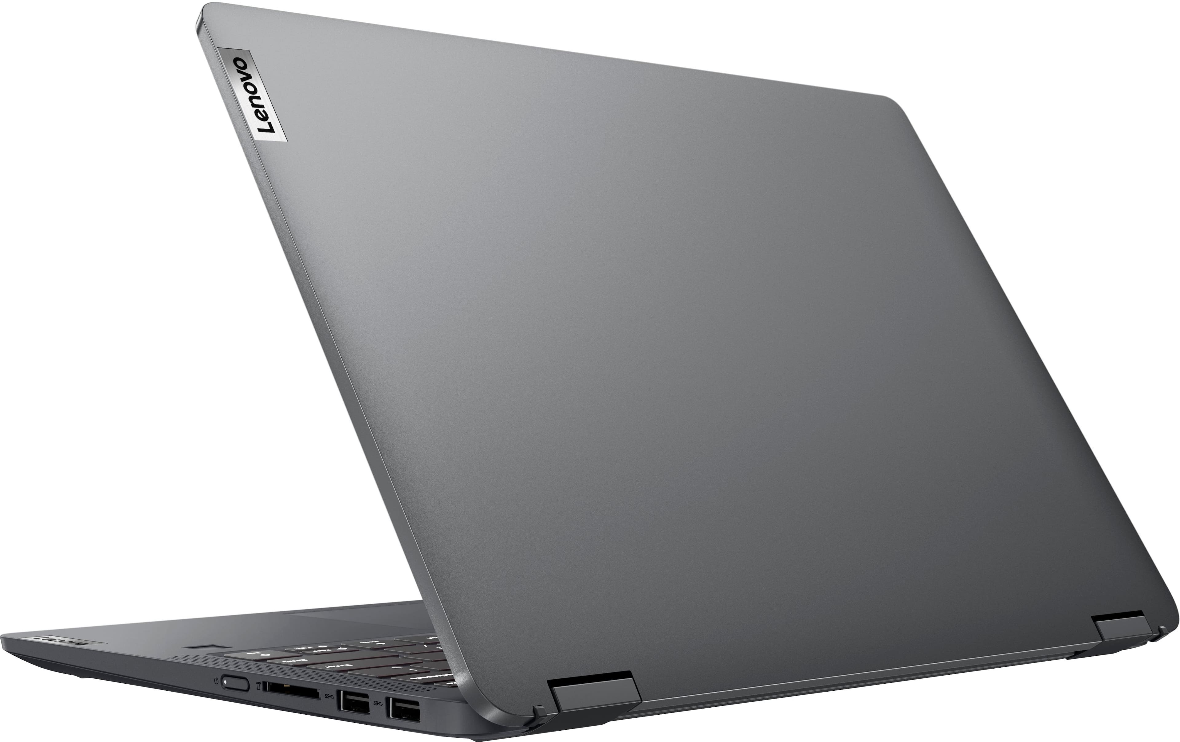 Alt View 3. Lenovo - Flex 5i 14" FHD Touchscreen 2-in-1 Laptop - Intel Core i3-1215U with 8GB Memory - Intel UHD Graphics - 256GB SSD - Storm Grey.
