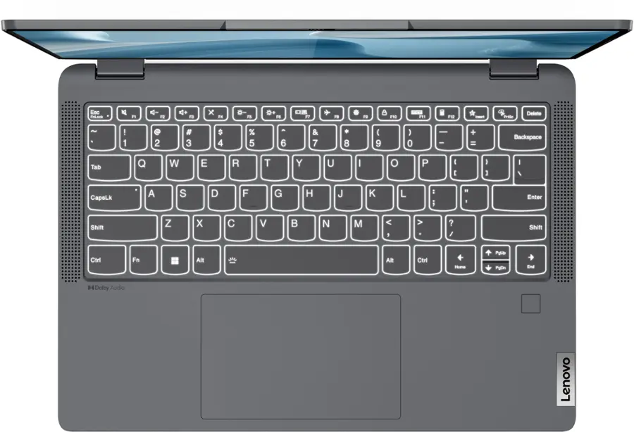 Alt View 4. Lenovo - Flex 5i 14" FHD Touchscreen 2-in-1 Laptop - Intel Core i3-1215U with 8GB Memory - Intel UHD Graphics - 256GB SSD - Storm Grey.