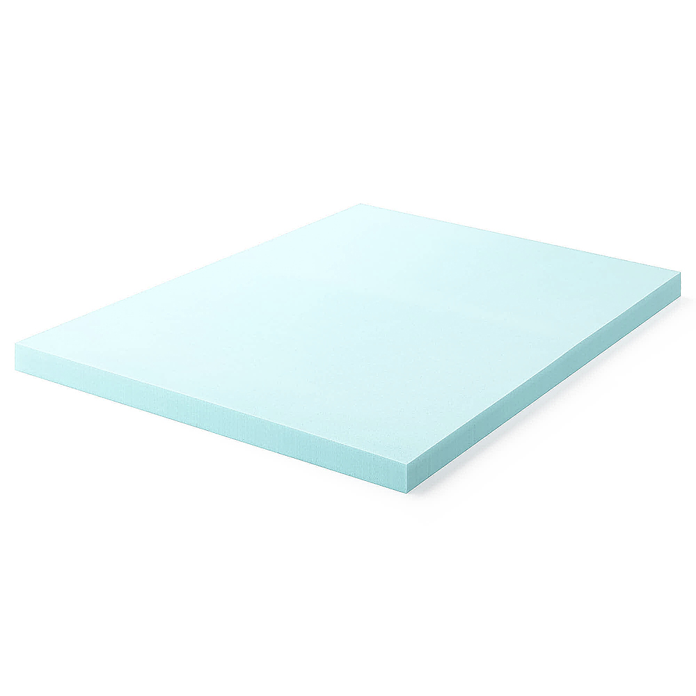 Lucid Comfort Collection 4 inch Gel and Aloe Infused Memory Foam Topper - Twin Blue