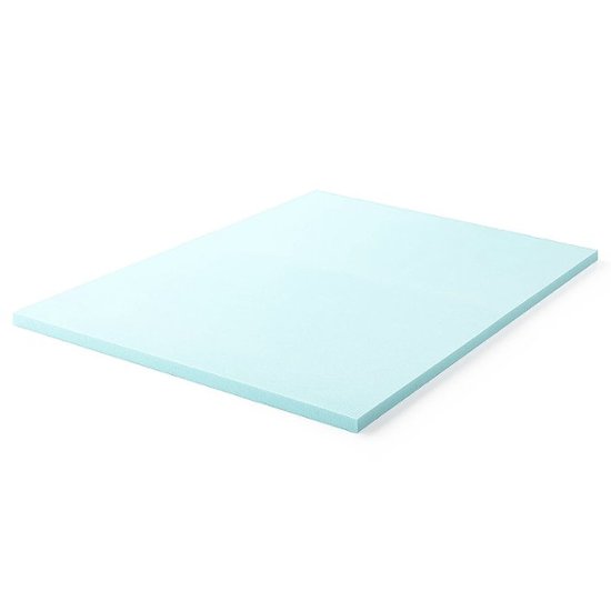 Lucid Comfort Collection 3 in. Gel and Aloe Infused Memory Foam Topper - Full, Blue