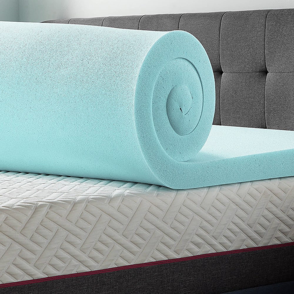 Best Buy: Lucid Comfort Collection 4" Gel Memory Foam Topper, Full Blue ...