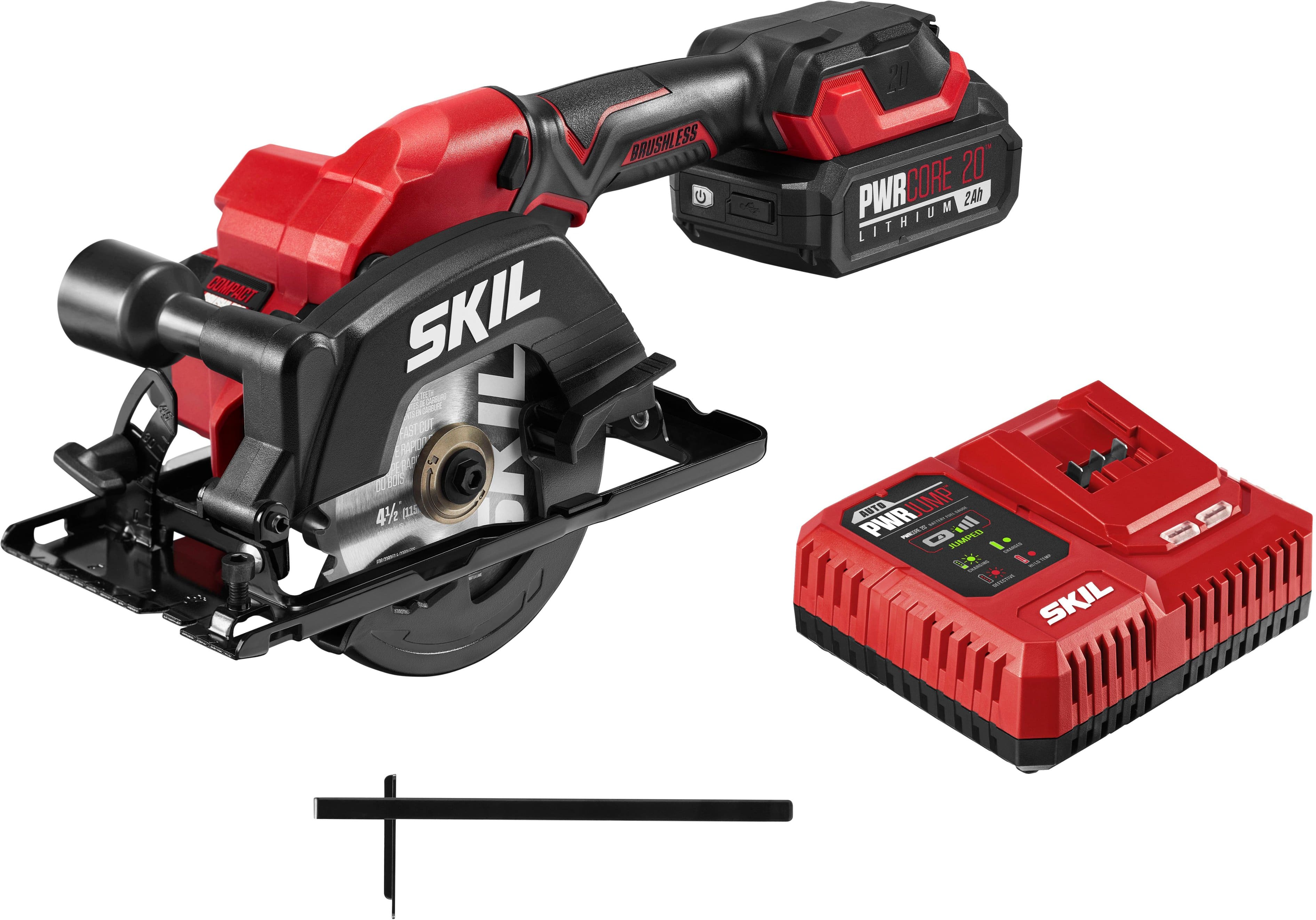 Alt View 11. Skil - SKIL PWR CORE 20 Brushless 4-1/2 IN Comp Circ Saw Kit - Black/Red.