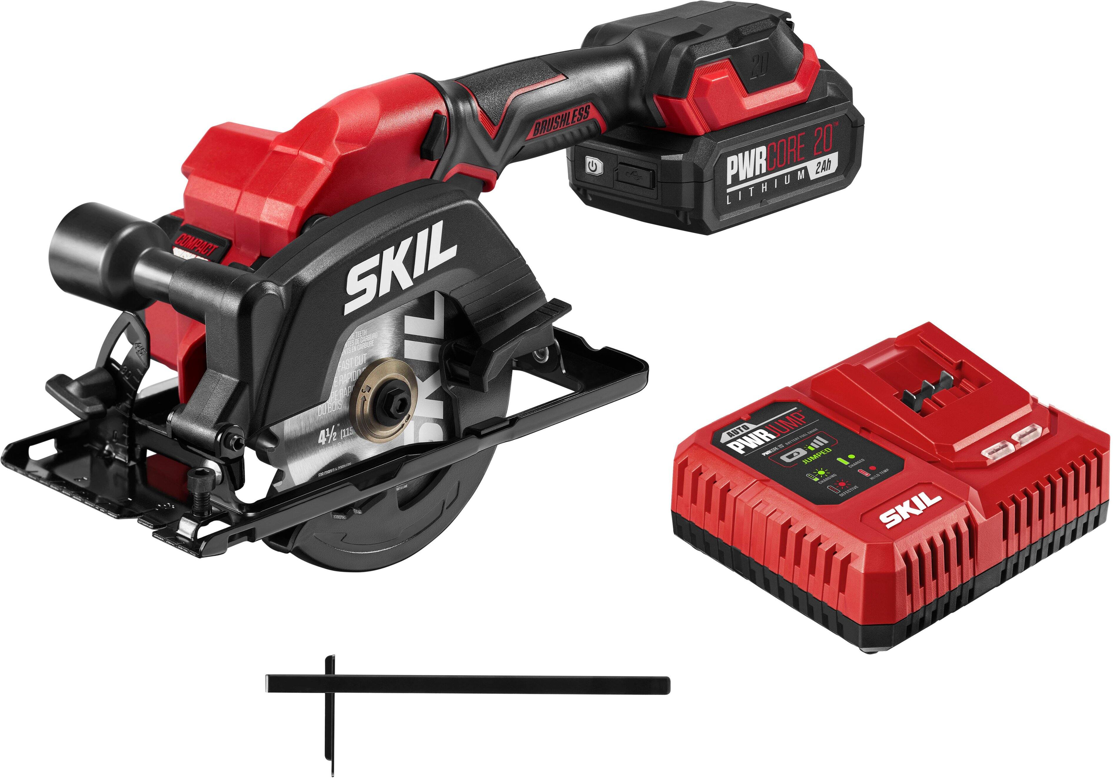 Alt View 11. Skil - SKIL PWR CORE 20 Brushless 4-1/2 IN Comp Circ Saw Kit - Black/Red.