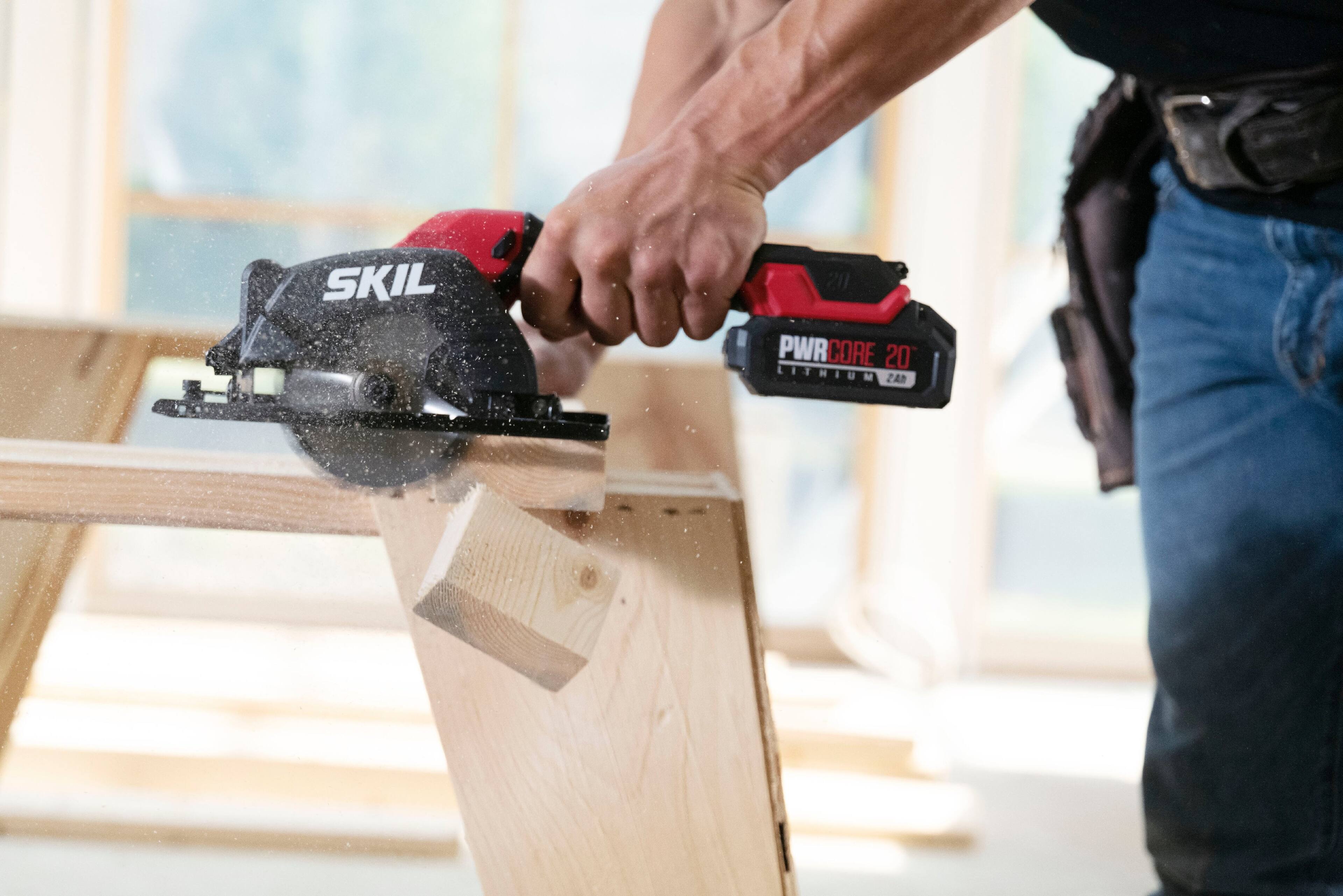 SKIL PWR CORE 20 Brushless 4-1/2 IN Comp Circ Saw Kit Black/Red CR5435B ...