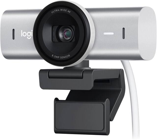 Logitech - MX Brio Ultra HD 4K Video Conference, Gaming and Streaming Webcam - Pale Gray