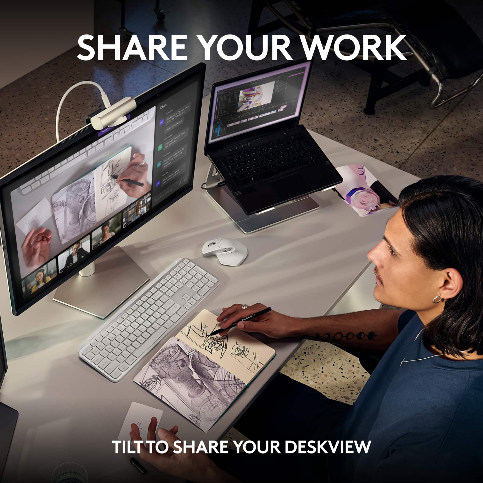 SHARE YOUR WORK TILTTO SHARE YOUR DESKVIEW