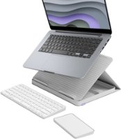 Logitech - Casa Pop-Up Desk Work From Home Kit Compact Wireless Keyboard, Touchpad and Laptop Stand for Laptop/MacBook (10” to 17”) - Nordic Calm - Front_Zoom