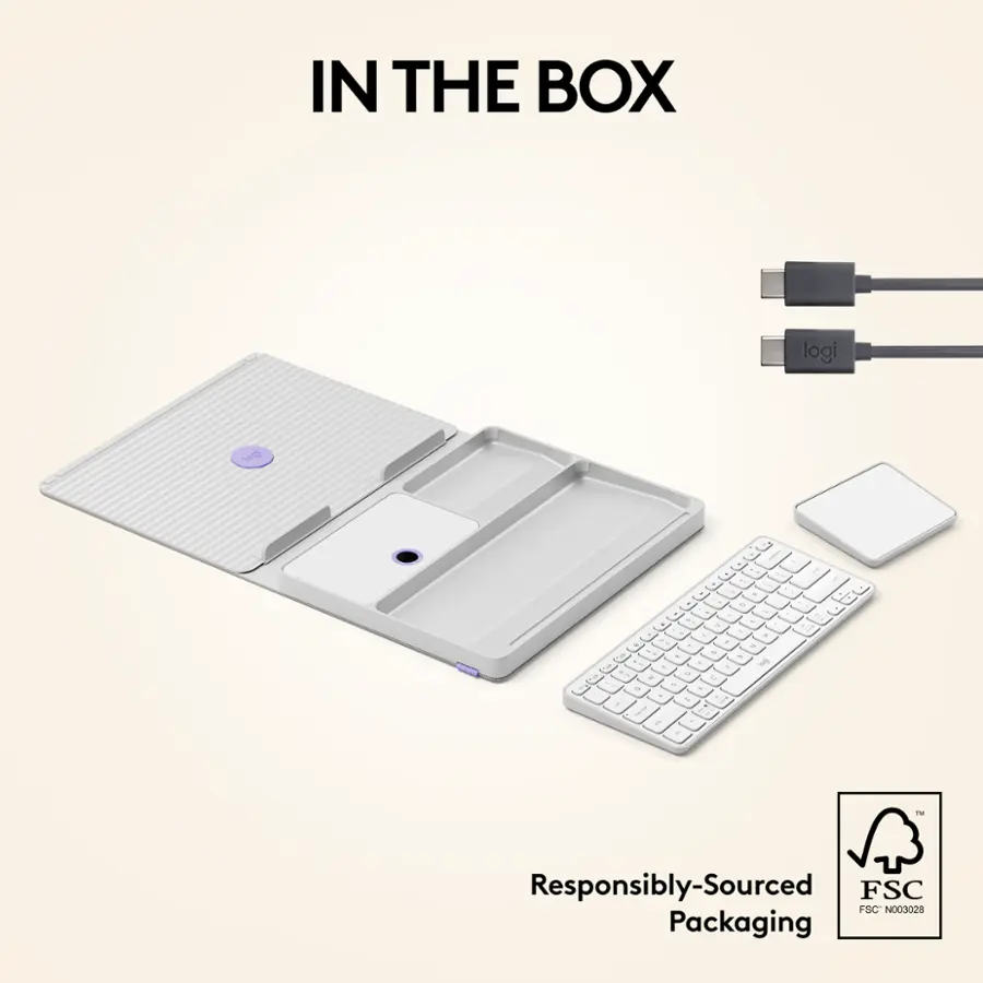 In the box, you'll find a Logi G - a responsibly-sourced FSC NOOL2R packaging.
