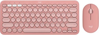Logitech - Pebble 2 Combo Compact Wireless Scissor Keyboard and Mouse Bundle for Windows, macOS, iPadOS, Chrome - Rose - Front_Zoom