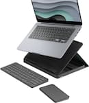 Logitech - Casa Pop-Up Desk Work From Home Compact Wireless Scissor Keyboard Touchpad & Laptop Stand for Laptop/MacBook(10” to 17”) - Classic Chic