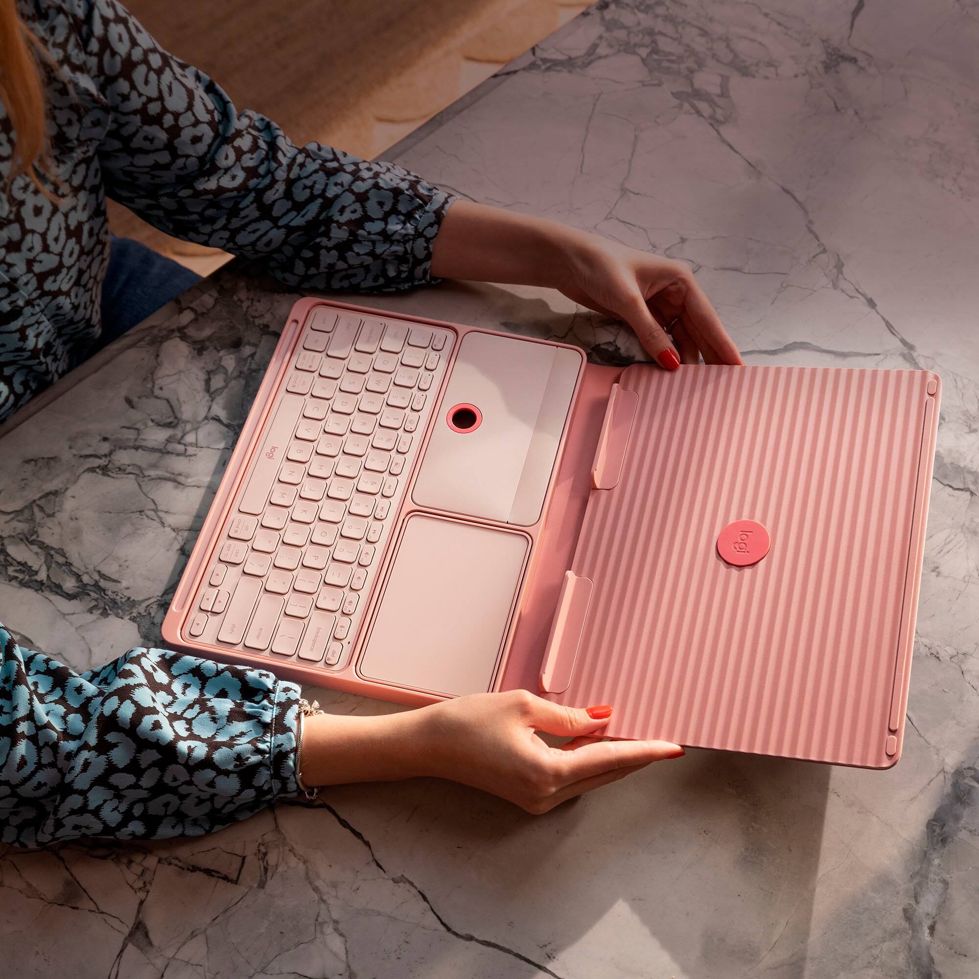 Logitech Casa PopUp Desk Work From Home Kit Compact Wireless Keyboard