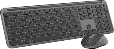 Logitech - MK955 Signature Slim Full-size Wireless Keyboard and Mouse Combo for Windows and Mac with Quiet Typing and Clicking - Graphite - Front_Zoom