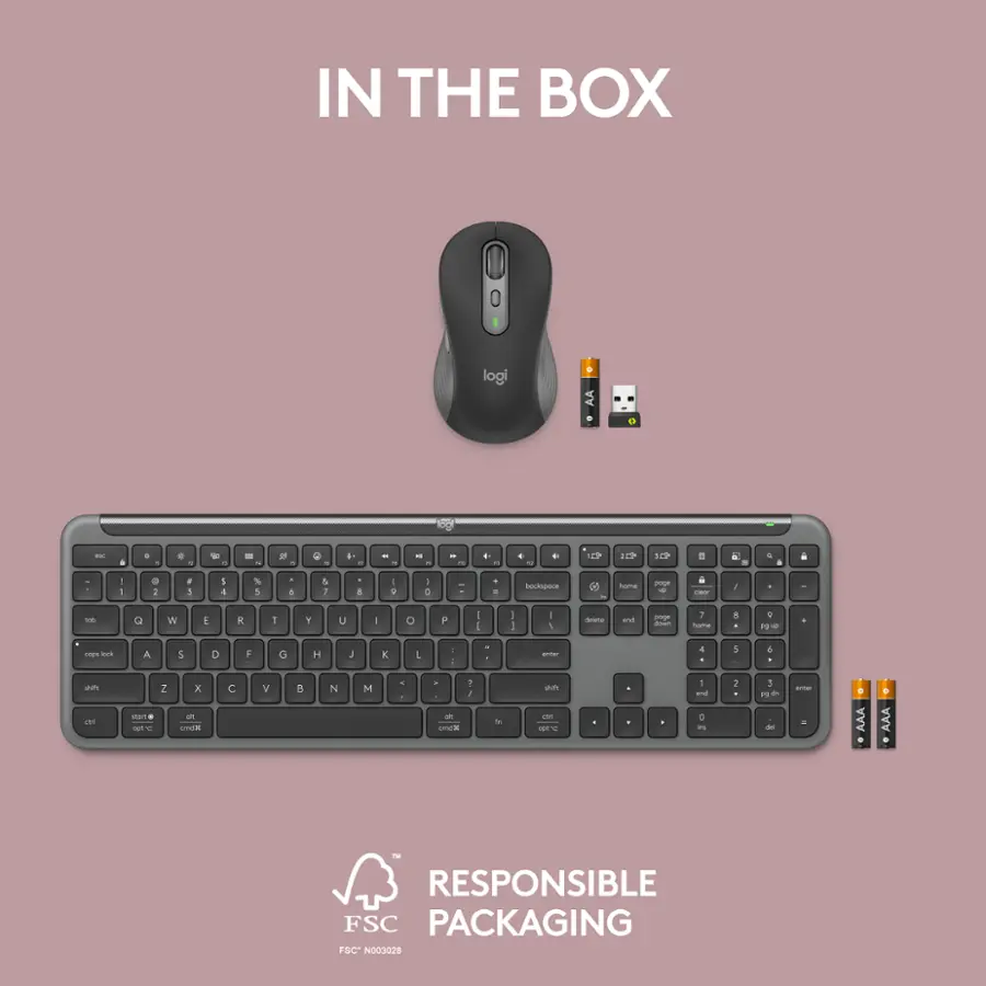 IN THE BOX logi AA - . . . - - - a - - + - - - - - - - 4 - 4 - .  1 s S a . - a -  . 2 . 1 1 4 E 5 . & & I A - 1 I 9 - . - ning_c nome aniogn - a - . - Q W E R T Y u - o P - I I I - 1 - and uneum - 7 homa A . 9 a 9 . c ls A 5 D F G H : K . I - d - 4 . 1 5 . n - - - 2 x - C C V  N M . . a cmoa 1 1 to aum cn - 1  a - 1 3 i de - - AAA AAA  RESPONSIBLE FSC PACKAGING FSC N003028