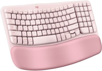 Logitech - Wave Keys Ergonomic Wireless Keyboard for Windows/Mac with Integrated Palm-rest - Rose - Front_Zoom