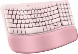 Logitech - Wave Keys Ergonomic Wireless Membrane Keyboard for Windows/Mac with Integrated Palm-rest - Rose