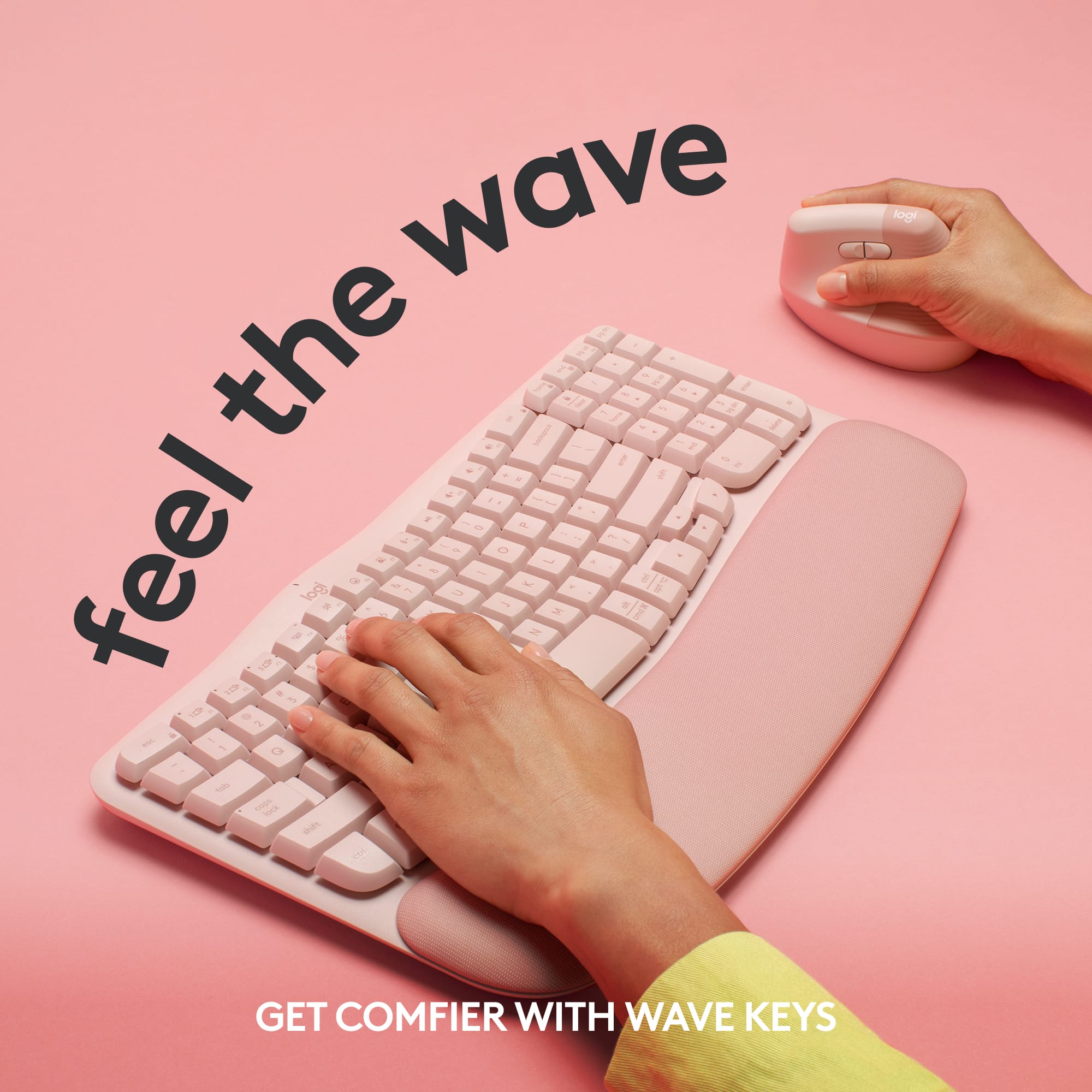 "Feel the wave" is the text on the image.