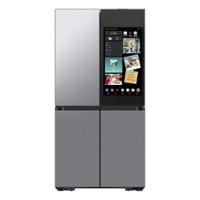 Samsung - Bespoke 29 Cu. Ft. 4-Door Flex French Door Smart Refrigerator with AI Family Hub+ and AI Vision Inside - Stainless Steel - Front_Zoom