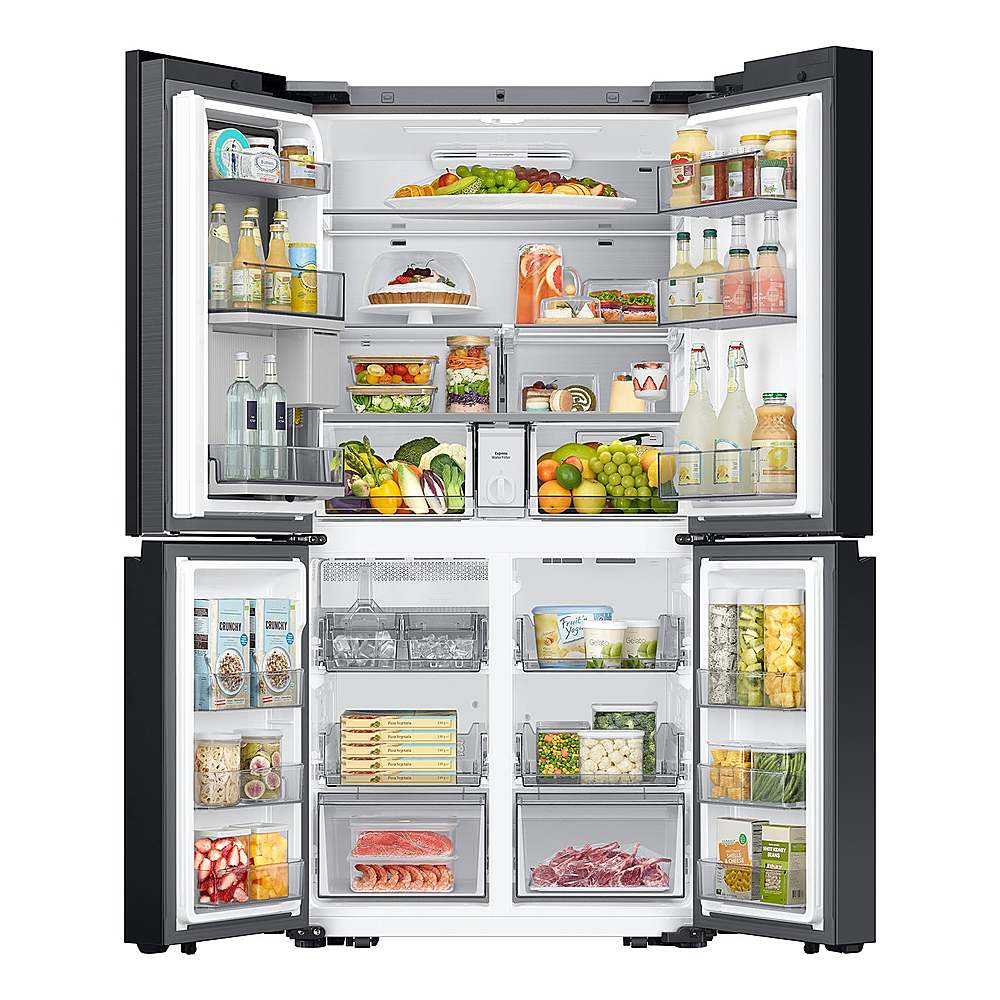 Alt View 19. Samsung - Bespoke 29 Cu. Ft. 4-Door Flex French Door Smart Refrigerator with AI Family Hub+ and AI Vision Inside - Stainless Steel.