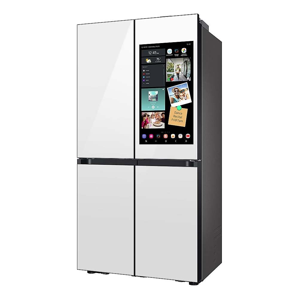 Alt View 17. Samsung - Bespoke 23 Cu. Ft. 4-Door Flex French Door Counter Depth Refrigerator with AI Family Hub+ and AI Vision Inside - White Glass.