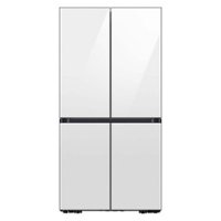 Samsung - Bespoke 23 Cu. Ft. 4-Door Flex French Door Counter Depth Refrigerator with Beverage Center - White Glass - Front_Zoom