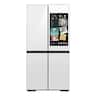 Samsung - 36 in. Wide Bespoke 29 Cu. Ft. 4-Door Flex French Door Smart Refrigerator with AI Family Hub+ - White Glass