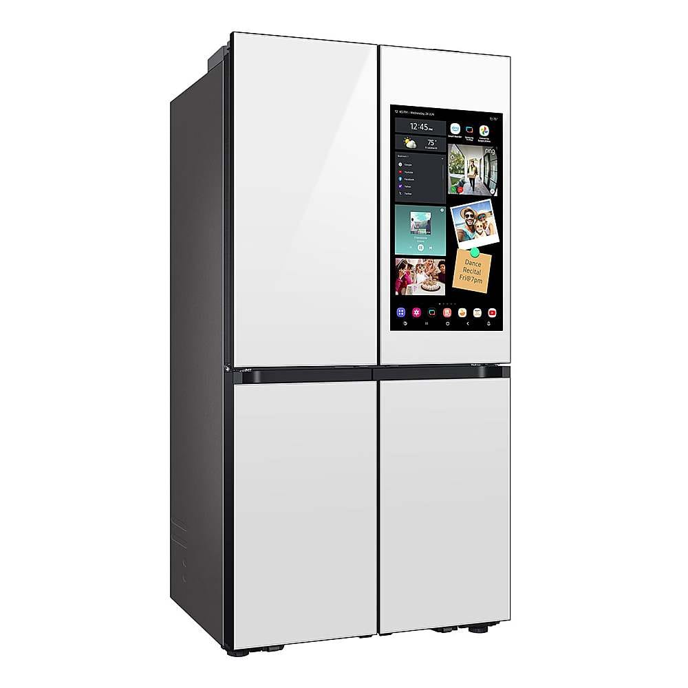Alt View 16. Samsung - Bespoke 29 Cu. Ft. 4-Door Flex French Door Smart Refrigerator with AI Family Hub+ and AI Vision Inside - White Glass.
