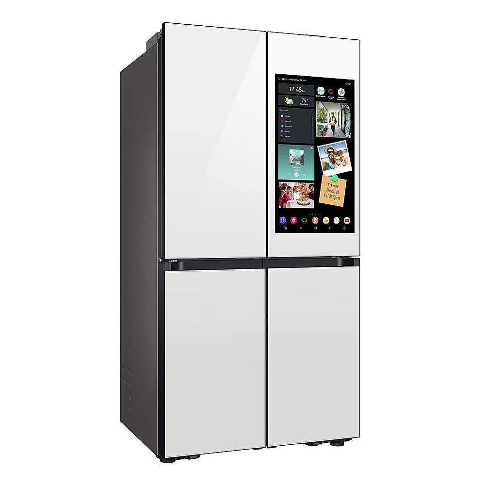 Alt View 16. Samsung - Bespoke 29 Cu. Ft. 4-Door Flex French Door Smart Refrigerator with AI Family Hub+ and AI Vision Inside - White Glass.