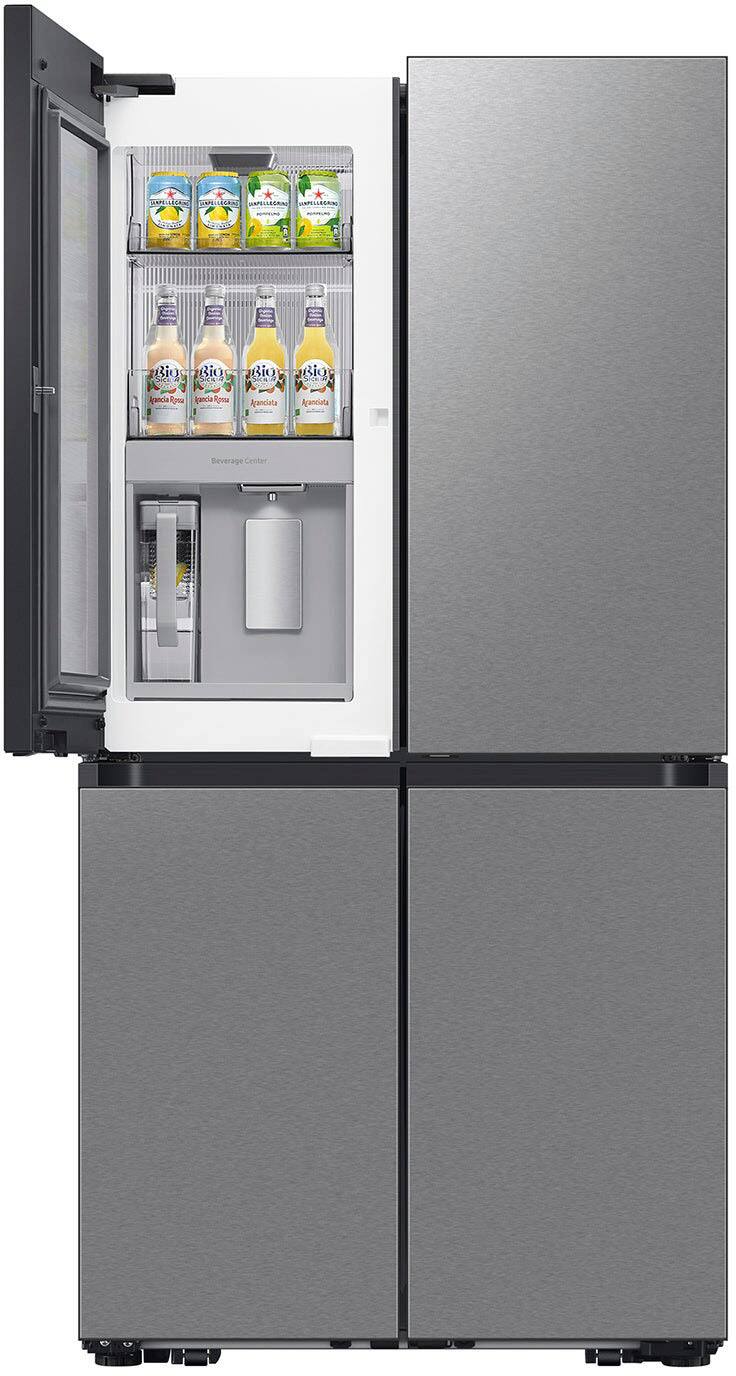 Alt View 11. Samsung - Bespoke 29 Cu. Ft. 4-Door Flex French Door Refrigerator with Beverage Zone and Auto Open Door - Stainless Steel.