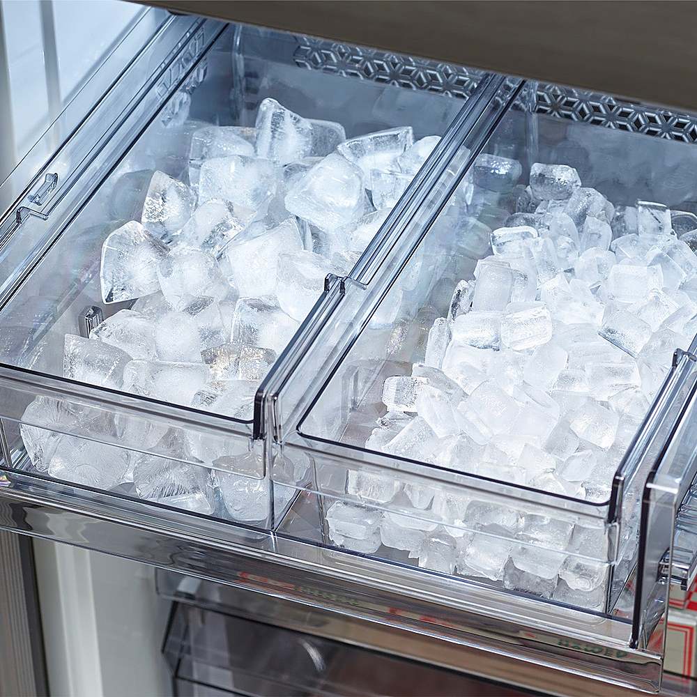 Alt View 19. Samsung - Bespoke 23 Cu. Ft. 4-Door Flex French Door Counter Depth Refrigerator with Beverage Zone and Auto Open Door - White Glass.