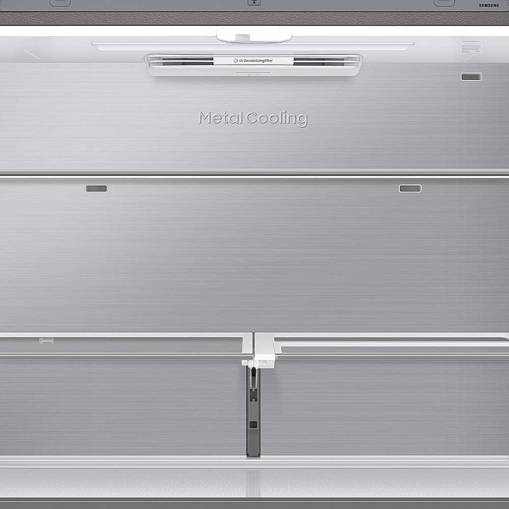 Alt View 26. Samsung - Bespoke 23 Cu. Ft. 4-Door Flex French Door Counter Depth Refrigerator with AI Family Hub+ and AI Vision Inside - Stainless Steel.