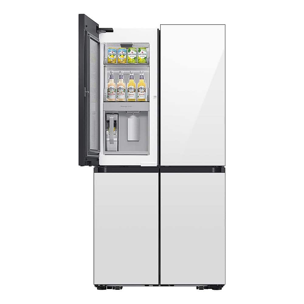 Alt View 11. Samsung - Bespoke 29 Cu. Ft. 4-Door Flex French Door Refrigerator with Beverage Zone and Auto Open Door - White Glass.