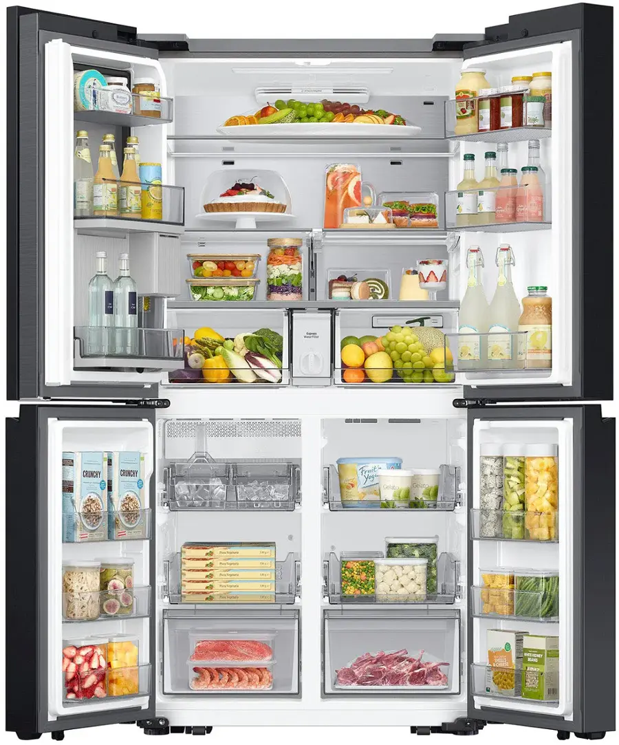 Alt View 18. Samsung - Bespoke 29 Cu. Ft. 4-Door Flex French Door Refrigerator with Beverage Center - Stainless Steel.
