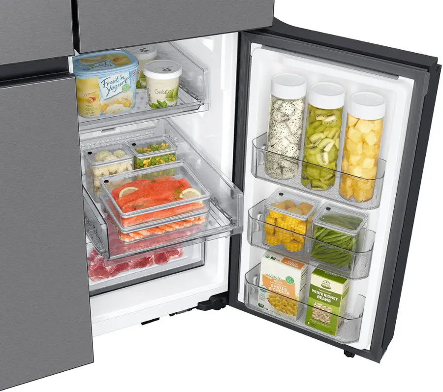 Alt View 20. Samsung - Bespoke 29 Cu. Ft. 4-Door Flex French Door Refrigerator with Beverage Center - Stainless Steel.
