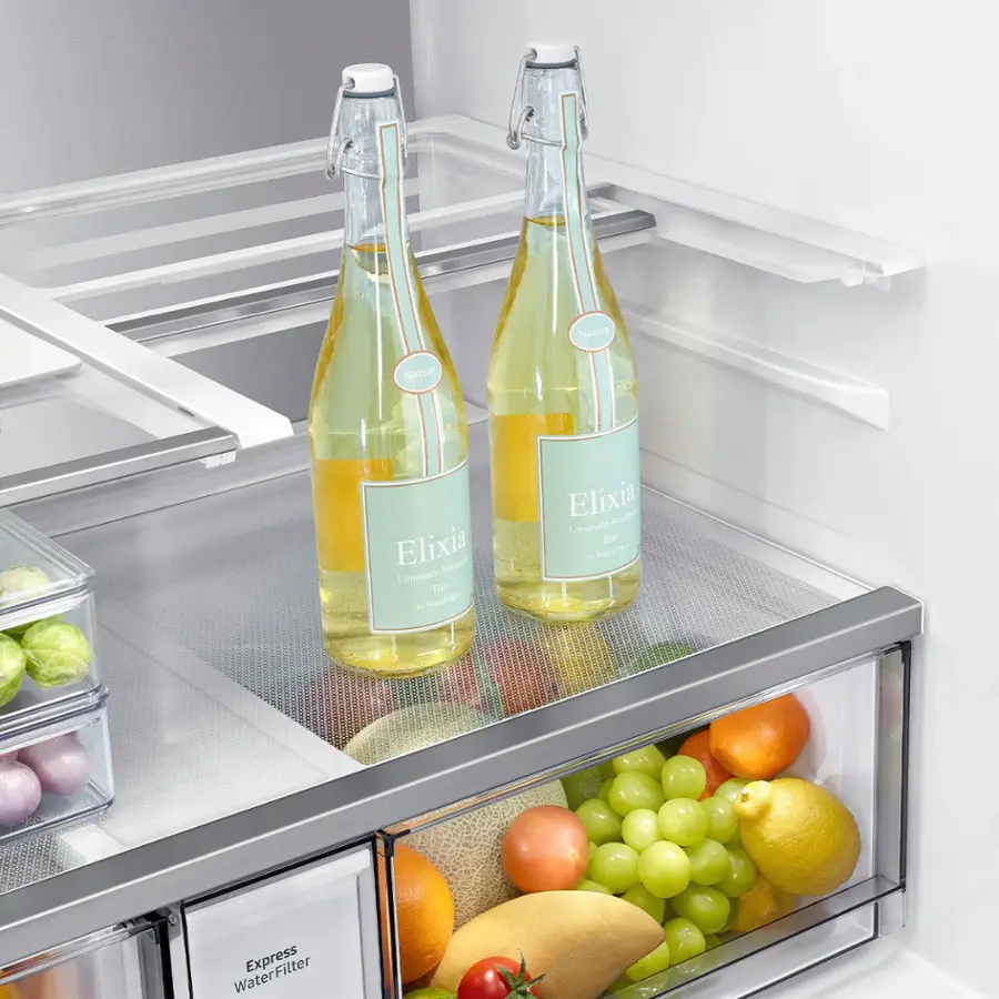 Alt View 22. Samsung - Bespoke 29 Cu. Ft. 4-Door Flex French Door Refrigerator with Beverage Center - Stainless Steel.