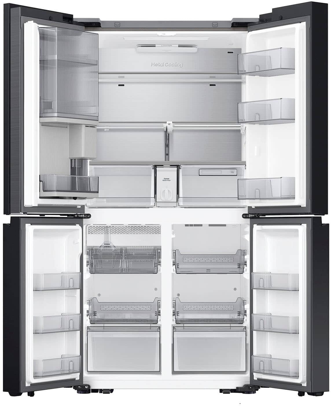 Alt View 17. Samsung - Bespoke 23 Cu. Ft. 4-Door Flex French Door Counter Depth Refrigerator with Beverage Zone and Auto Open Door - Stainless Steel.